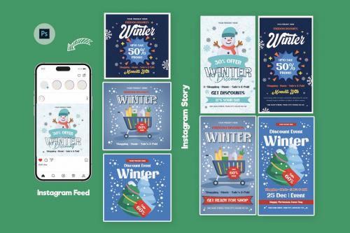 Flurry Winter Sale Day Instagram Stories Template