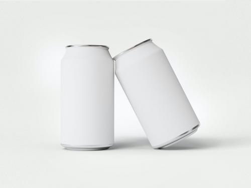 Glossy Aluminium Beverage Can Mockup Set