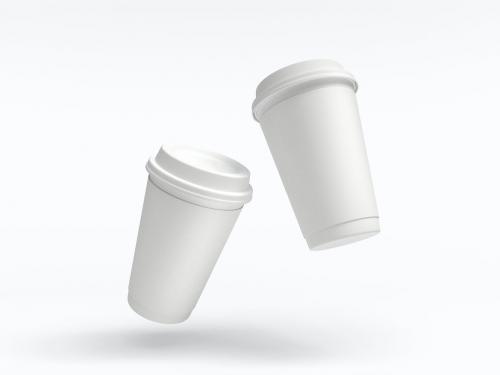 Reusable Glossy Coffee Cup Branding Mockup Set