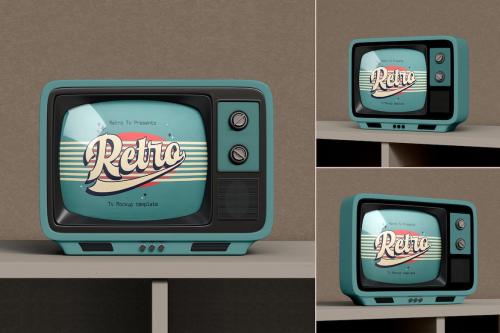 Vintage Retro TV Mockup Set