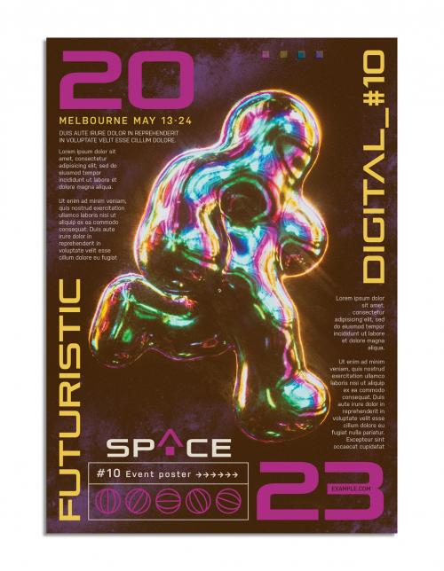 Futuristic Iridescent Designs Poster Layout - 354380803