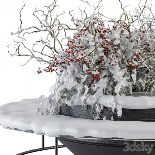 Urban Furniture snowy Bench with Plants- Set 15