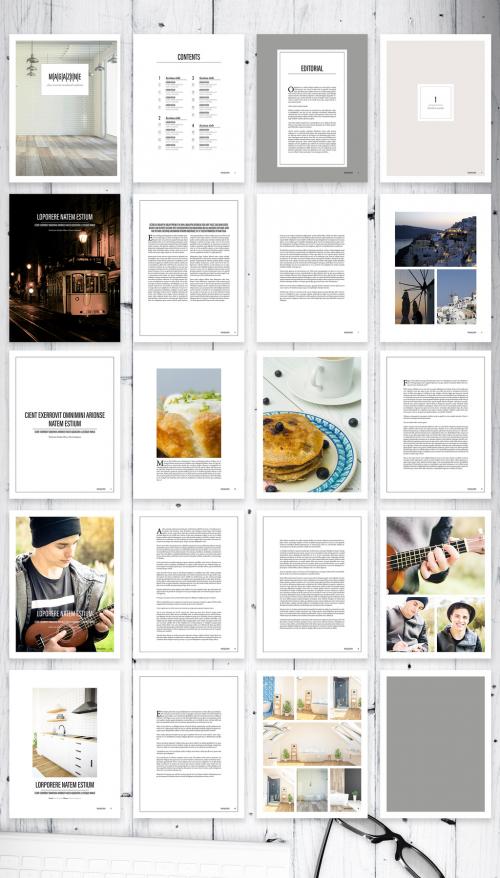 Clean Contemporary and Minimal Digital Magazine Layout - 354666560