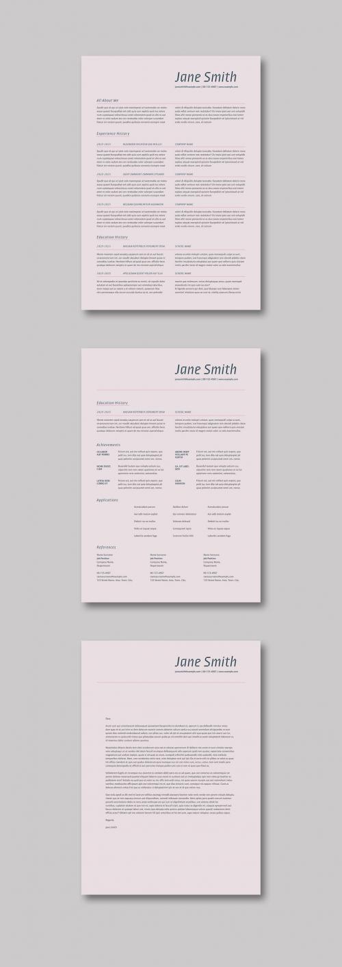 Muted Resume Set Layout - 354710937