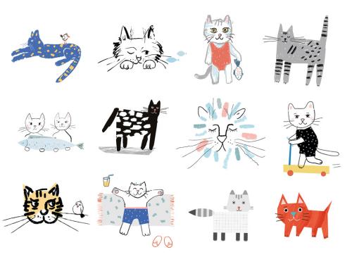 Illustrated Cats Art Kit - 354727947