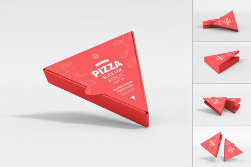 Pizza Slice Box Packaging Mockup Set