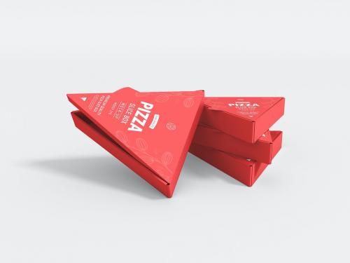 Pizza Slice Box Packaging Mockup Set