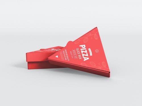 Pizza Slice Box Packaging Mockup Set