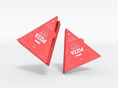 Pizza Slice Box Packaging Mockup Set