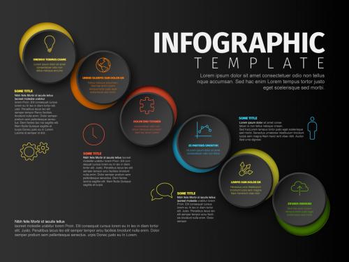 Dark Multipurpose Infographic with Circle Elements - 355034051