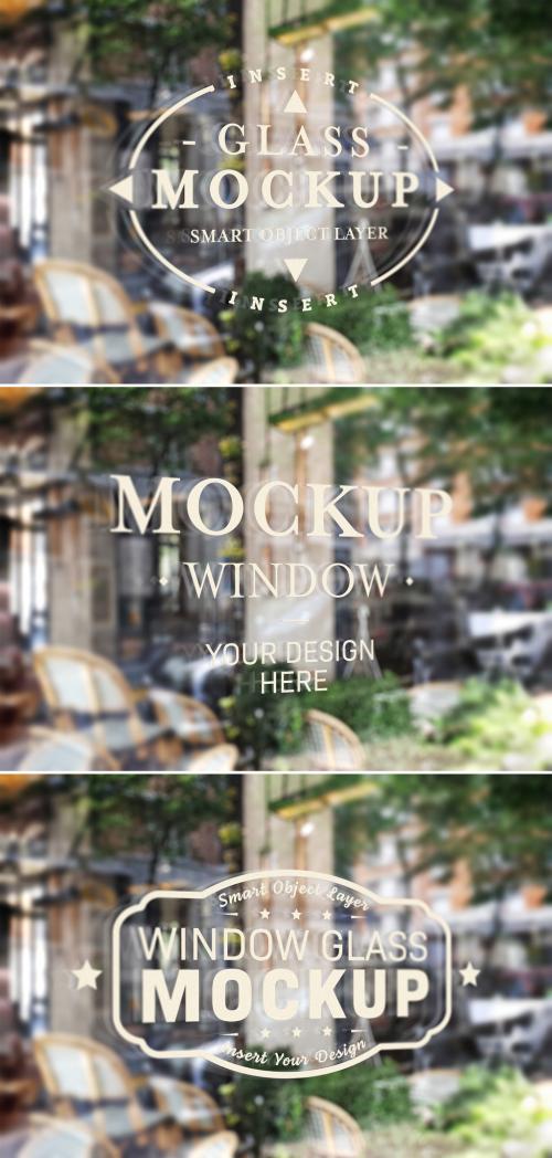 Window Glass Logo Mockup - 355042752