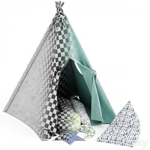 Kids Teepee Tent Set Mint