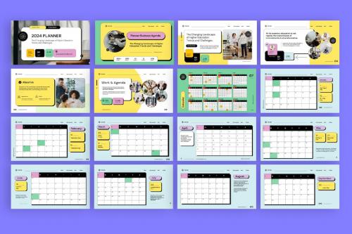 Cd Bright Calendar & Planner Powerpoint