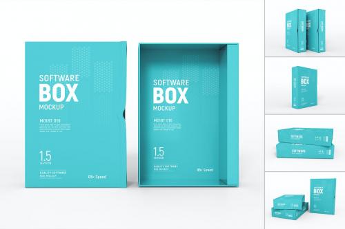 Software Box Packaging Mockup Set