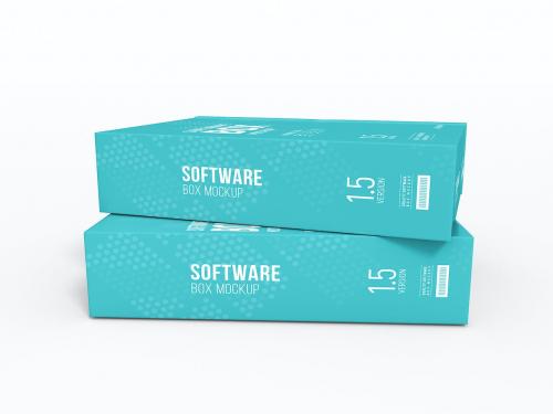 Software Box Packaging Mockup Set