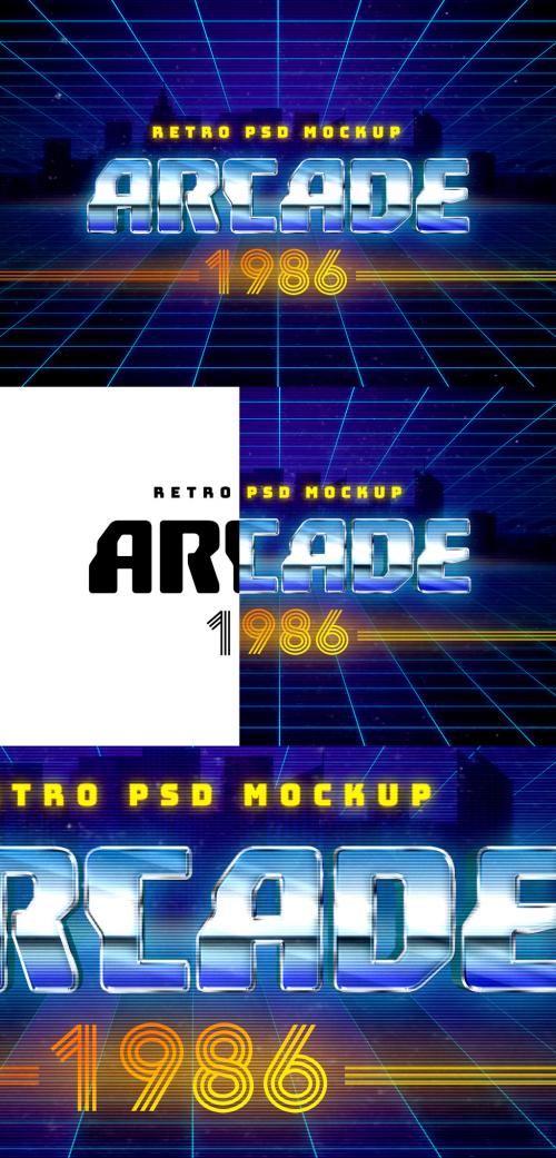1980s Retro Arcade Mockup Text Effect - 355528608