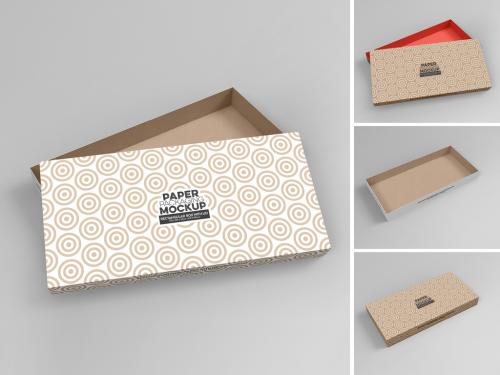 Rectangular Medium Box Mockup with 2 Views - 355536199