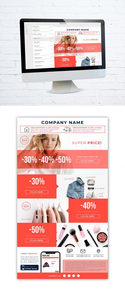 Red Shop E-Newsletter Layout - 355548502