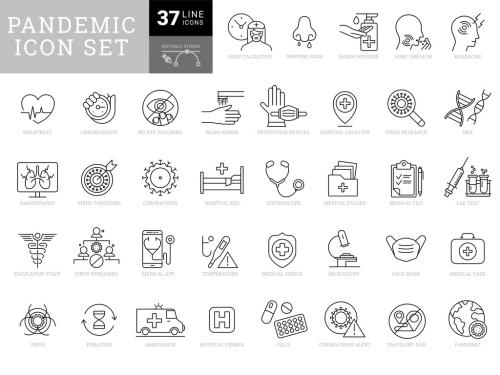 Pandemic Icons Set - 356211919