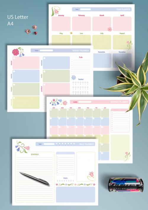 Cute Colorful Planner Layout - 356236564