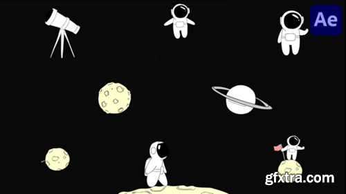 Videohive Cartoon Space Animations for After Effects 50237117