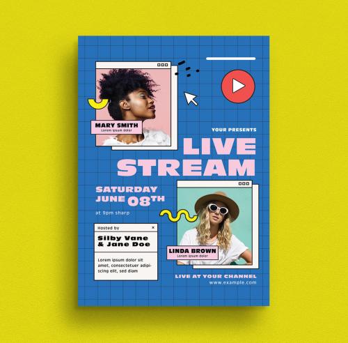 Live Stream Flyer Layout - 356241457