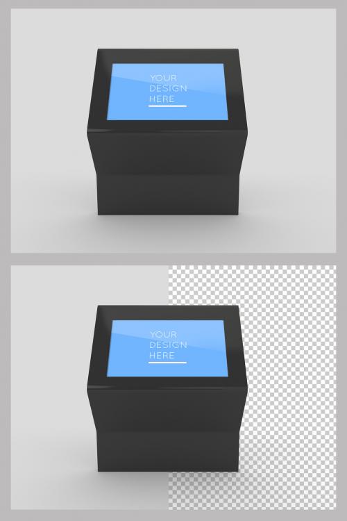 Interactive Shopping Mall Kiosk Screen Mockup with Editable Background - 356505279
