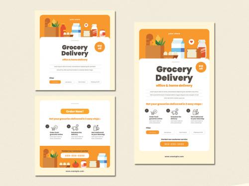 Grocery Delivery Social Media Layouts - 356522729