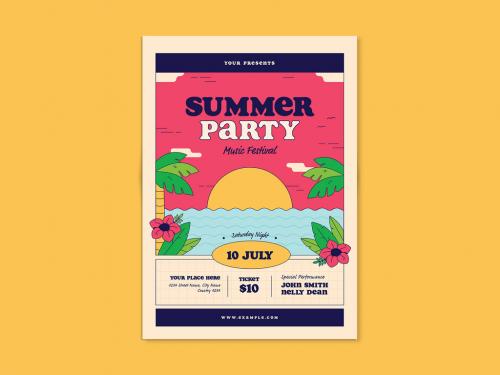 Summer Party Flyer Layout - 356522985