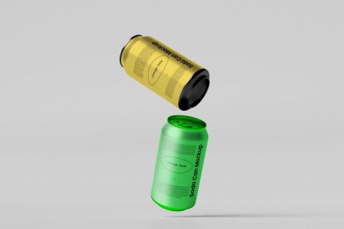 Floating Soda Can Mockup