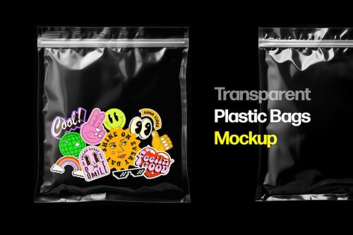 Transparent Plastic Bags Mockup