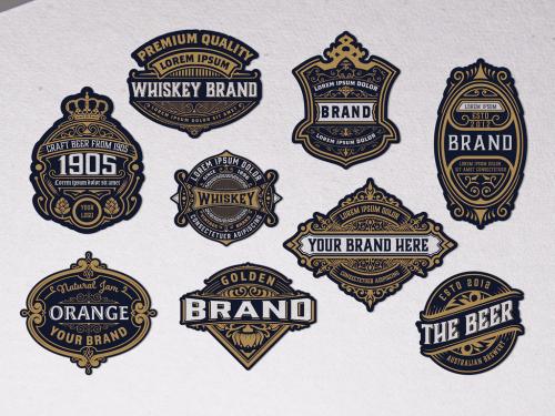 Set of 9 Vintage Logos and Badges  - 356722126