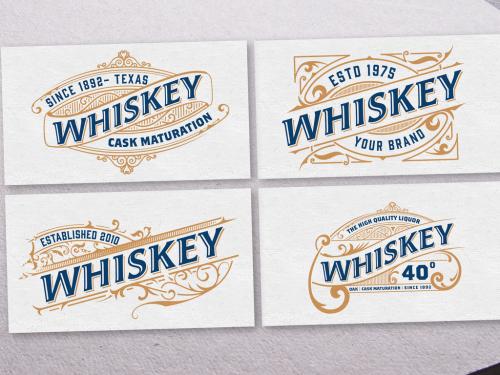 Set of 4 Vintage Liquors Logos or Labels  - 356722304