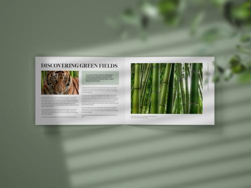 Horizontal Bifold Brochure Mockup - 356736085