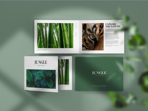 Horizontal Bifold Brochure Mockup - 356737067