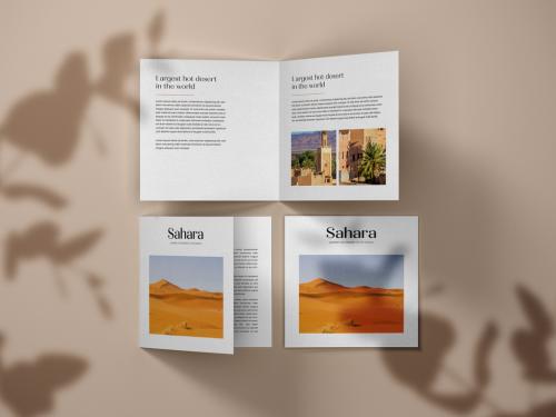 Square Bifold Brochure Mockup - 356738199