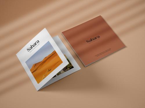 Square Bifold Brochure Mockup - 356738593