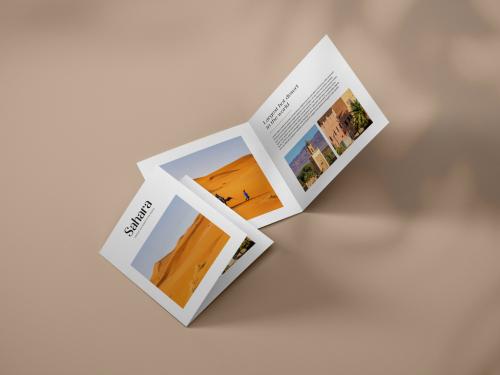 Square Bifold Brochure Mockup - 356738941