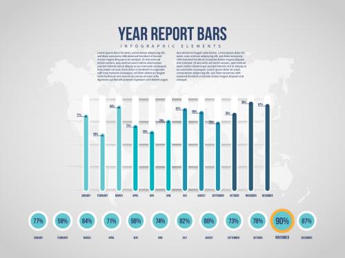 One-Year Progress Bar Chart Infographic - 356745902