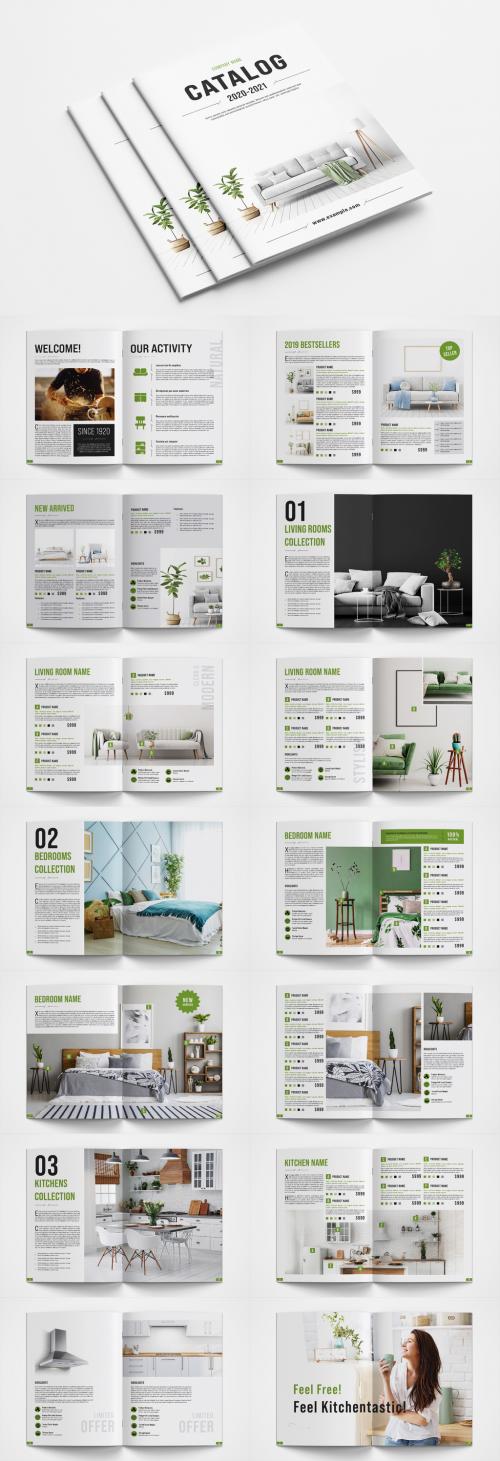 Product Catalog Layout with Green Accents - 356770143