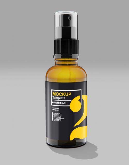 Amber Glass Spray Bottle Mockup - 356982387