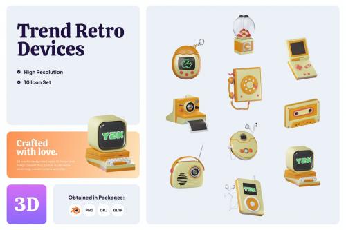 3D Icon Trend Retro Device Illustration