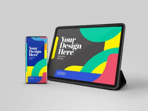 Tablet and Smartphone Mockup - 357027455