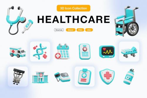 Healthcare 3D icons