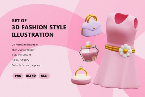 3D Fashion Style Illustration