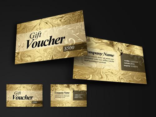 Golden Gift Card Voucher Layout - 357062274