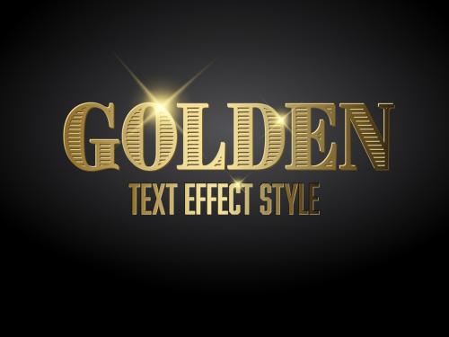 Golden Metallic Text Effect with Glitter - 357062281