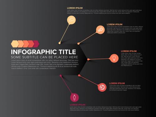 Multipurpose Dark Infographic with Droplet Pointers - 357062291