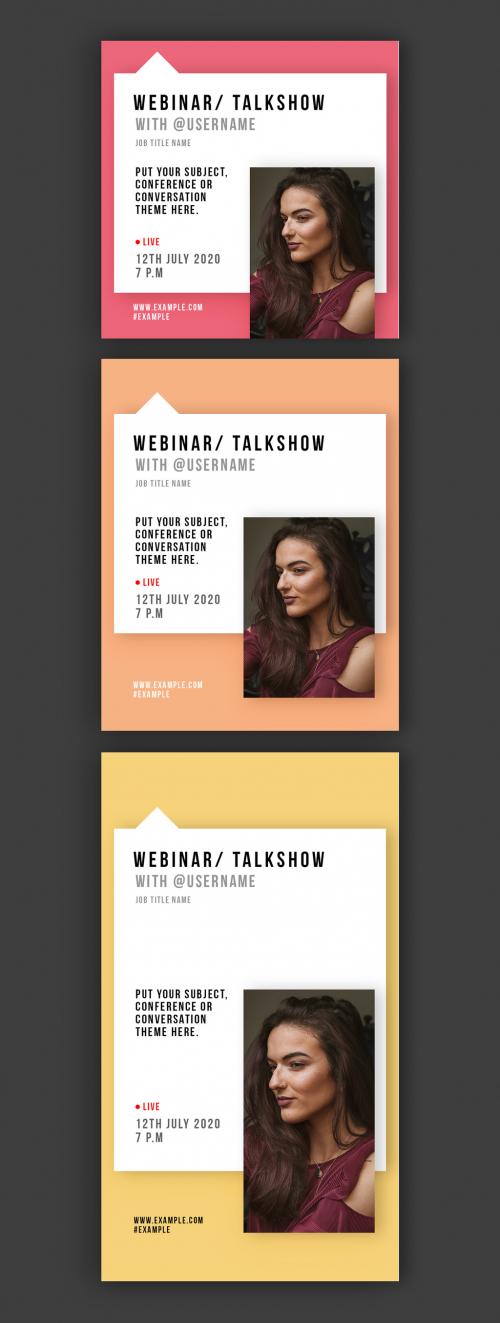 Webinar Talk Show Social Media Layout Set - 357212073