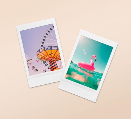 2 Instant Photo Snapshot Pictures Mockup - 357221477